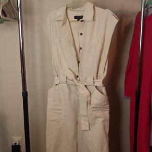 Cream Utility Jumpsuit
